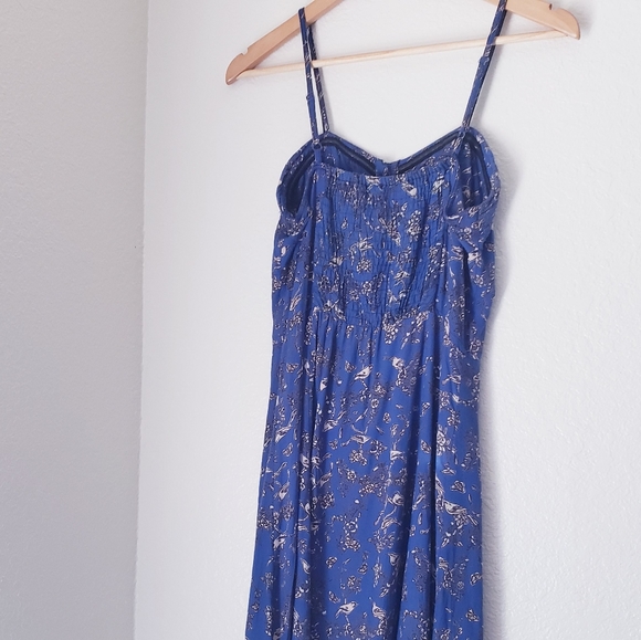 Angie's High Low Blue Bird Button Up Dress - Picture 5 of 5